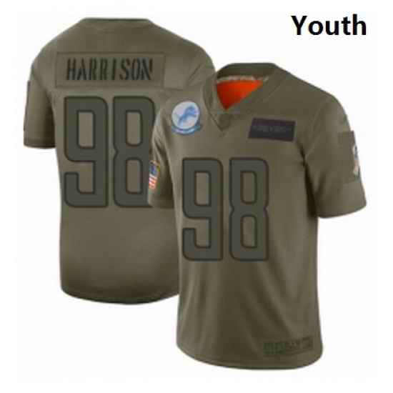 Youth Detroit Lions 98 Damon Harrison Limited Camo 2019 Salute to Service Football Jersey